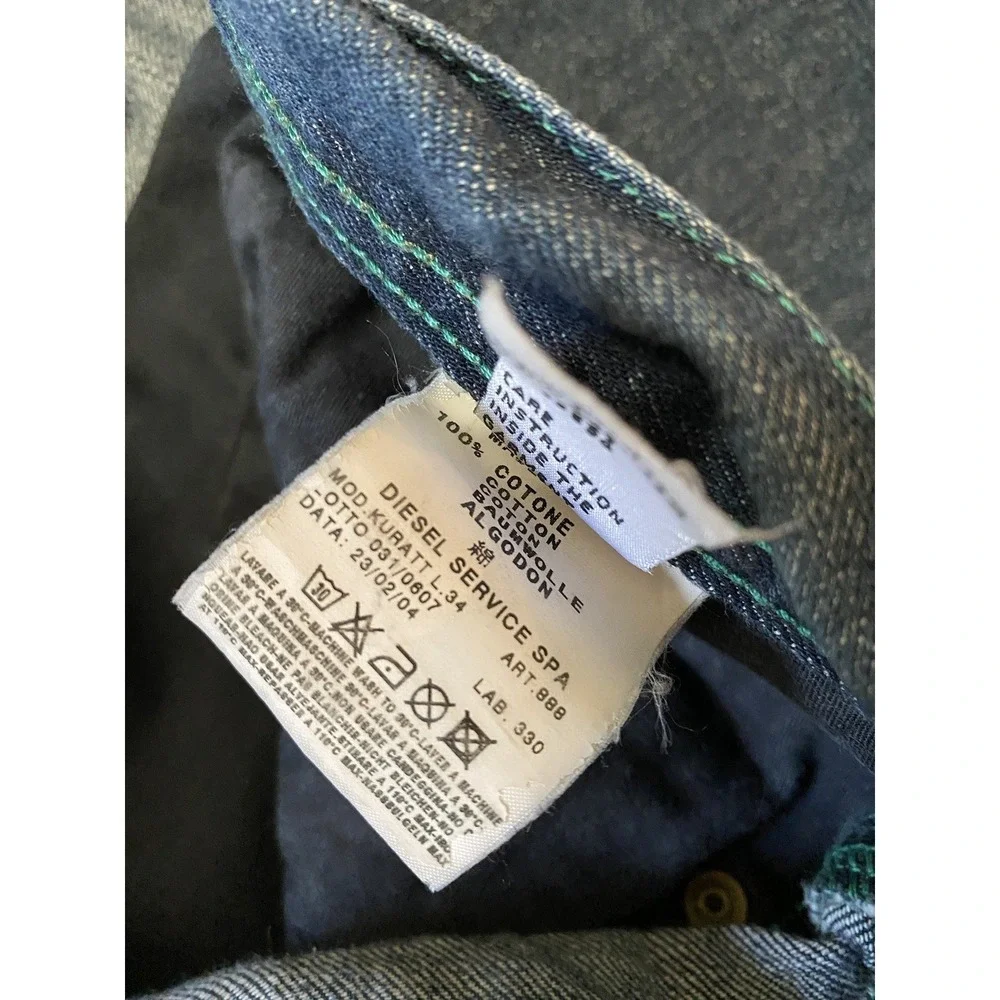 Vintage Diesel Jeans Made In Italy Men Size 36‎ Button Fly y2k Blue (34x33)